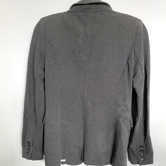 GREY COTTON BLAZER WITH SHOULDER PADS - Picture 2 of 2